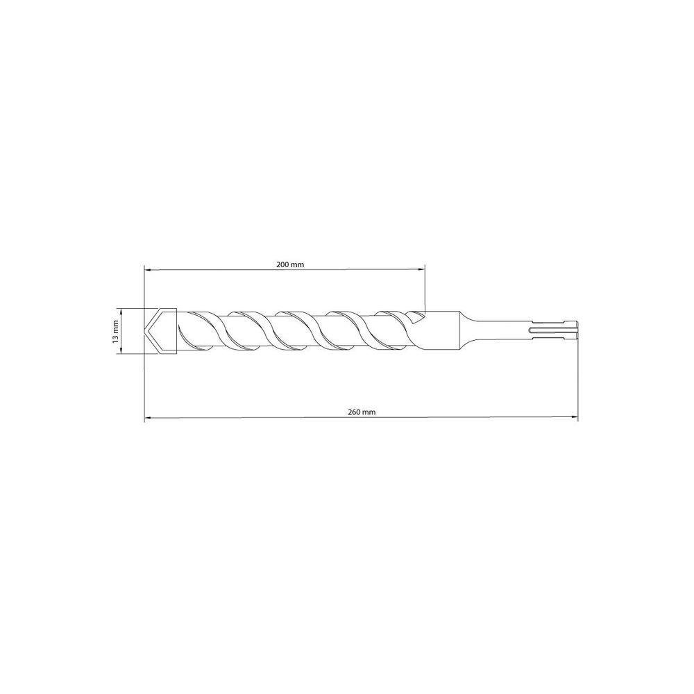 Broca para Concreto 13x260 Mm Tramontina em Aço Especial com Encaixe Sds Plus - 2