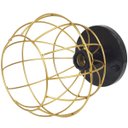 Ver imagem 3 de 5 Lustres Teto Plafon Industrial Aramado Globo Dourado Retrô Luminária Vintage Preto Agp Ilumini