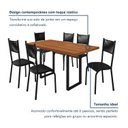 Ver imagem 5 de Conjunto Sala de Jantar 6 Lugares Retangular Mesa Bp 136x75cm Mariana