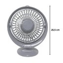 Ver imagem 2 de Mini Ventilador de Mesa 7,5W 2 Velocidades Cinza USB Silencioso Portátil Bivolt