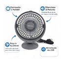 Ver imagem 4 de Mini Ventilador de Mesa 7,5W 2 Velocidades Cinza USB Silencioso Portátil Bivolt