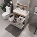 Ver imagem 2 de Conjunto Mariana 78cm C/pés e Lavatório Patinada - Fabribam