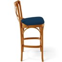 Ver imagem 5 de Kit 06 Banquetas Altas Cozinha Bancada Bar Sala Jantar Estofada Ávila L02 Suede Azul Marinho - Lyam