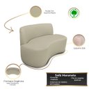 Ver imagem 4 de Kit Poltrona com Sofá Curvo 2 Lugares Forma Orgânica Corino Macio Maranata