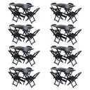 Ver imagem 1 de Kit 8 Jogos de Mesa com 4 Cadeiras de Madeira Dobrável 120x70 para Bar e Restaurante - Preto