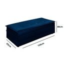 Ver imagem 6 de Puff Recamier Casal Estofado D23 Azul que Vira Cama Casal com Baú para Quarto