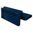 Ver imagem 5 de Puff Recamier Casal Estofado D23 Azul que Vira Cama Casal com Baú para Quarto