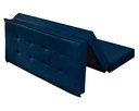 Ver imagem 5 de Puff Recamier Casal Estofado D23 Azul que Vira Cama Casal com Baú para Quarto