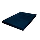 Ver imagem 2 de Puff Recamier Casal Estofado D23 Azul que Vira Cama Casal com Baú para Quarto