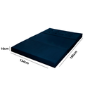 Ver imagem 7 de Puff Recamier Casal Estofado D23 Azul que Vira Cama Casal com Baú para Quarto