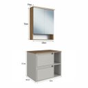 Ver imagem 7 de Conjunto P/ Banheiro Gabinete Suspenso 60cm Espelheira Led Mel/arenas