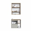 Ver imagem 5 de Conjunto P/ Banheiro Gabinete Suspenso 60cm Espelheira Led Mel/arenas