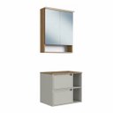 Ver imagem 4 de Conjunto P/ Banheiro Gabinete Suspenso 60cm Espelheira Led Mel/arenas