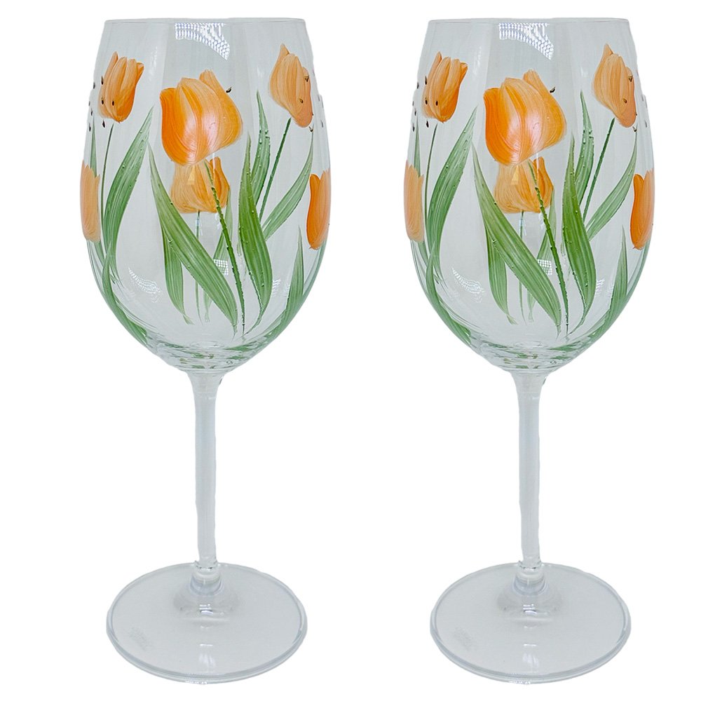 02und Taça Cristal Vinho Tulipa 450ml Piattino Jardim Secreto