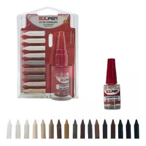 Kit Giz + Verniz Reparos Móveis Pisos Laminados Sulpen - 2un