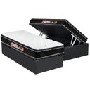 Ver imagem 1 de Cama Box Baú Solteiro: Colchão Espuma Castor D33 Black e White Air Euro Pillow + Base CRC Suede Gray