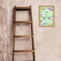 Quadro Moldura Dourada Vida Me Surpreenda 24x18cm:com Vidro - 1