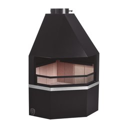 Lareira de Canto Grande C Kit Instalação Preto Fornos Pinhal - 1
