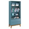 Berço Americano e Guarda Roupa 2 Portas New Classic Azul com Pés Madeira e Colchão Gazin – Reller - 5