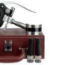 Ver imagem 6 de Abridor de Vinho Saca Rolha Profissional + Acessórios Premium - Maleta Couro Marrom