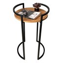 Ver imagem 5 de Mesa Lateral Rústica Ferro Mdf Preta