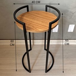 Mesa Lateral Rústica Ferro Mdf Preta - 5