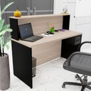 Ver imagem 3 de Balcão Atendimento Recepção Consultório 1200x600 C/gaveteiro - Dubai