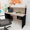 Ver imagem 2 de Balcão Atendimento Recepção Consultório 1200x600 C/gaveteiro - Dubai