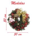 Ver imagem 2 de Guirlanda Natalina Enfeite De Porta Papai Noel Confeiteiro 50cm
