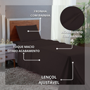 Ver imagem 5 de Roupa de Cama Solteiro 400 Fios 3 Peças Hotel Pousada Macio Acetinado:marrom