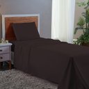 Ver imagem 2 de Roupa de Cama Solteiro 400 Fios 3 Peças Hotel Pousada Macio Acetinado:marrom