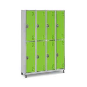 Roupeiro Academia Aço Tranca e 8 Portas Grandes:verde
