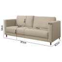 Ver imagem 4 de Sofá Fixo Living Lisboa 2 Lugares 170cm D28 Linho - Sofa Store:linho Bege