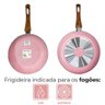 Jogo de Frigideiras Antiaderente Revestimento Cerâmica 4 Peças Sahara Chama Rosa - Casambiente - 4