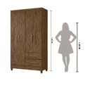 Ver imagem 6 de Guarda Roupa Solteiro 4 Portas 2 Gavetas Chile - Castanho Wood Castanho Wood