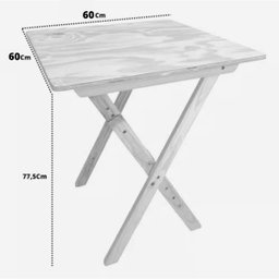 Mesa Dobrável 60x60 Cm em Madeira Maciça - Imbuia - 4