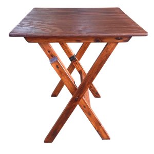 Mesa Dobrável 60x60 Cm em Madeira Maciça - Imbuia