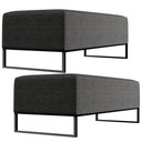 Ver imagem 1 de Kit 02 Puffs Decorativo Sala de Estar Bali W01 Base Ferro 120x50 cm Linho Cinza Escuro - Lyam Decor