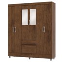 Ver imagem 5 de Guarda-roupa Casal 6 Portas 2 Gavetas com Espelho Ideval Imbuia Rústico