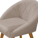 Ver imagem 4 de Poltrona Sala Decorativa Louis Corino Bege Pés Palito Castanho