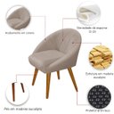 Ver imagem 6 de Poltrona Sala Decorativa Louis Corino Bege Pés Palito Castanho