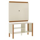 Ver imagem 2 de Rack com Painel para Tv até 40 Polegadas Fit 90cm - Vianossa - Off White e Cedro