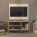 Ver imagem 3 de Rack com Painel para Tv até 40 Polegadas Fit 90cm - Vianossa - Off White e Cedro