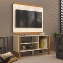 Ver imagem 1 de Rack com Painel para Tv até 40 Polegadas Fit 90cm - Vianossa - Off White e Cedro
