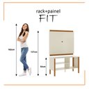 Ver imagem 4 de Rack com Painel para Tv até 40 Polegadas Fit 90cm - Vianossa - Off White e Cedro