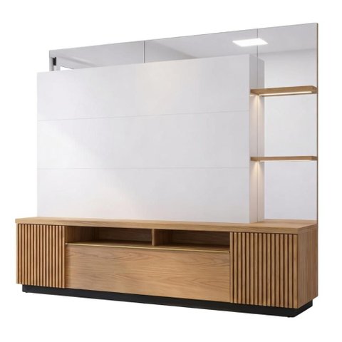 Home para Tv até 70 Polegadas Marrom Off White Preto Repleta