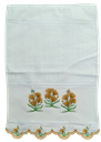 Ver imagem 2 de Toalha Bordada Lavabo De Mão Flores em Alto Relevo. Dohler Artesanalle Branco