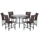 Ver imagem 1 de Mesa Ascoli 120 Cm com 6 Cadeiras Cannes de Alumínio, Pintura Preta e Trama Tela de Corda Náutica