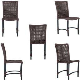 Mesa Ascoli 120 Cm com 6 Cadeiras Cannes de Alumínio, Pintura Preta e Trama Tela de Corda Náutica - 5