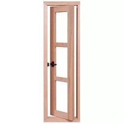 Janela Vitro de Madeira Capelinha Completa 100x40 Modelo Quadriculado - 1